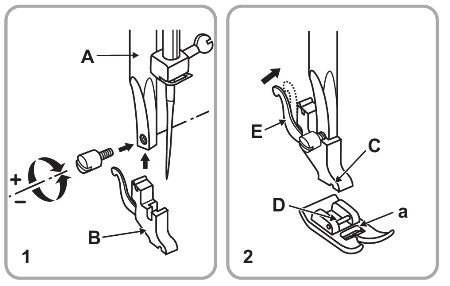SNMD33A1 Montieren des Naehfusshalters 1